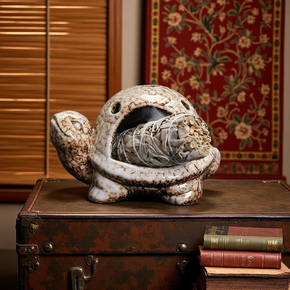 Turtle Palo Santo Holder Ceramic Palo Santo Burner Sage Holder for Burning (C)