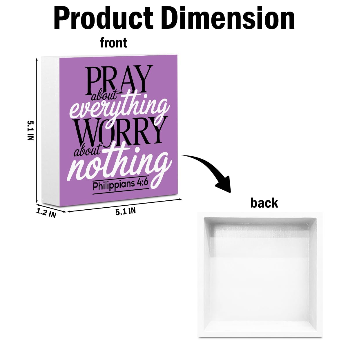 Christian Motivational Gifts for Women Wood Box Sign (Pray)