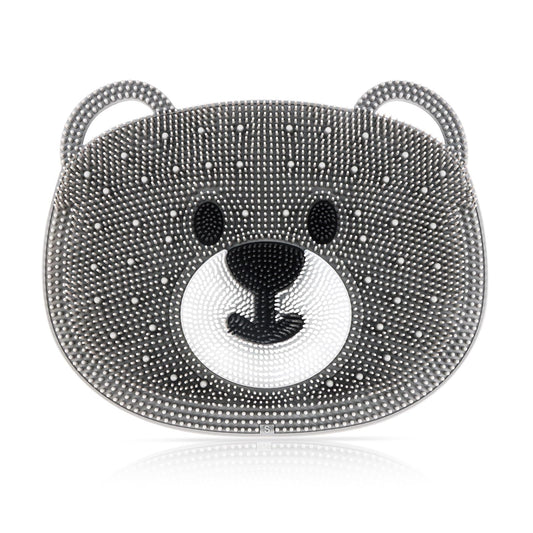 Silicone Shower Foot Scrubber Mat with Non (Grey Bear)