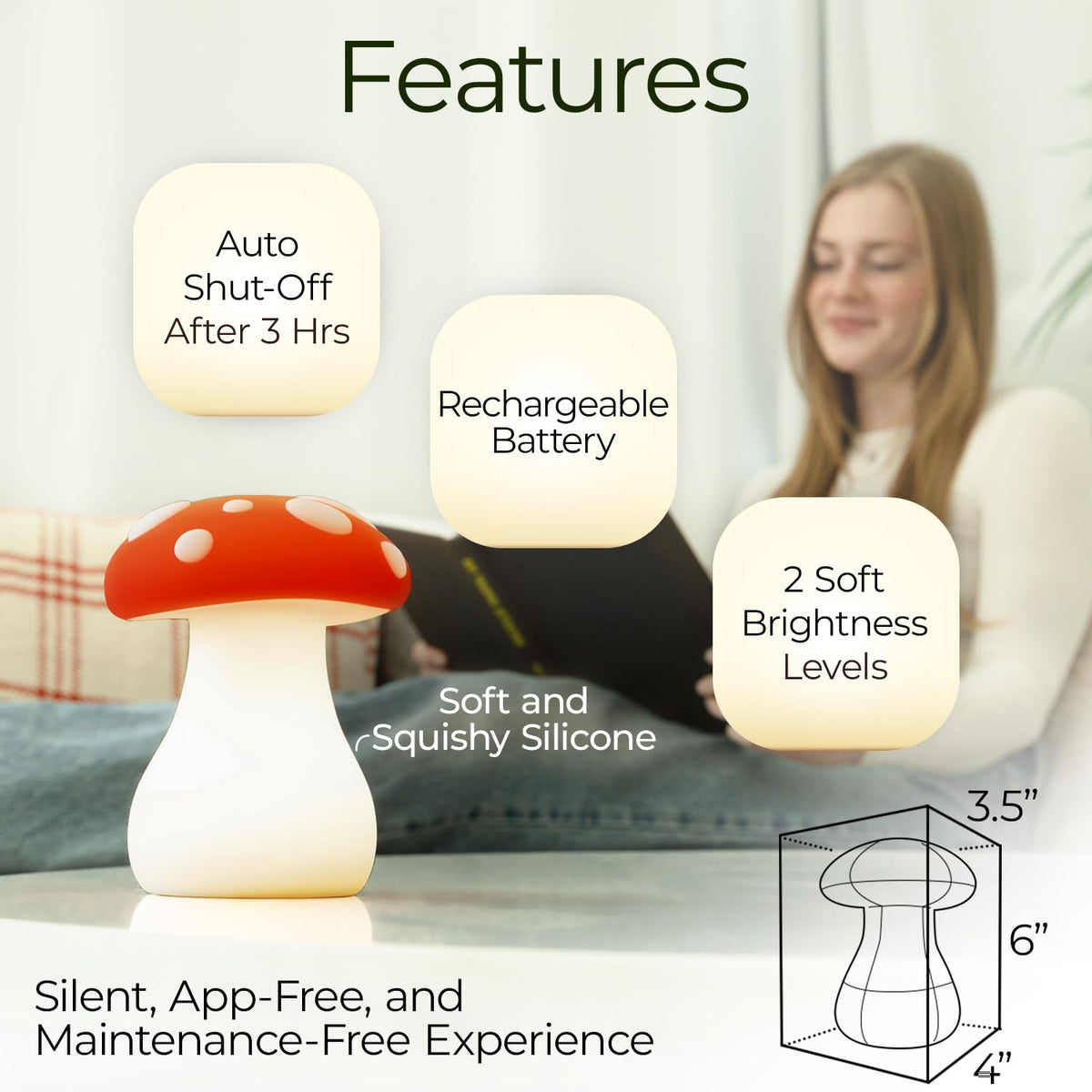 Breathing Buddha' Guided Visual Meditation Tool for Mindfulness (Mushroom / Multicolor)