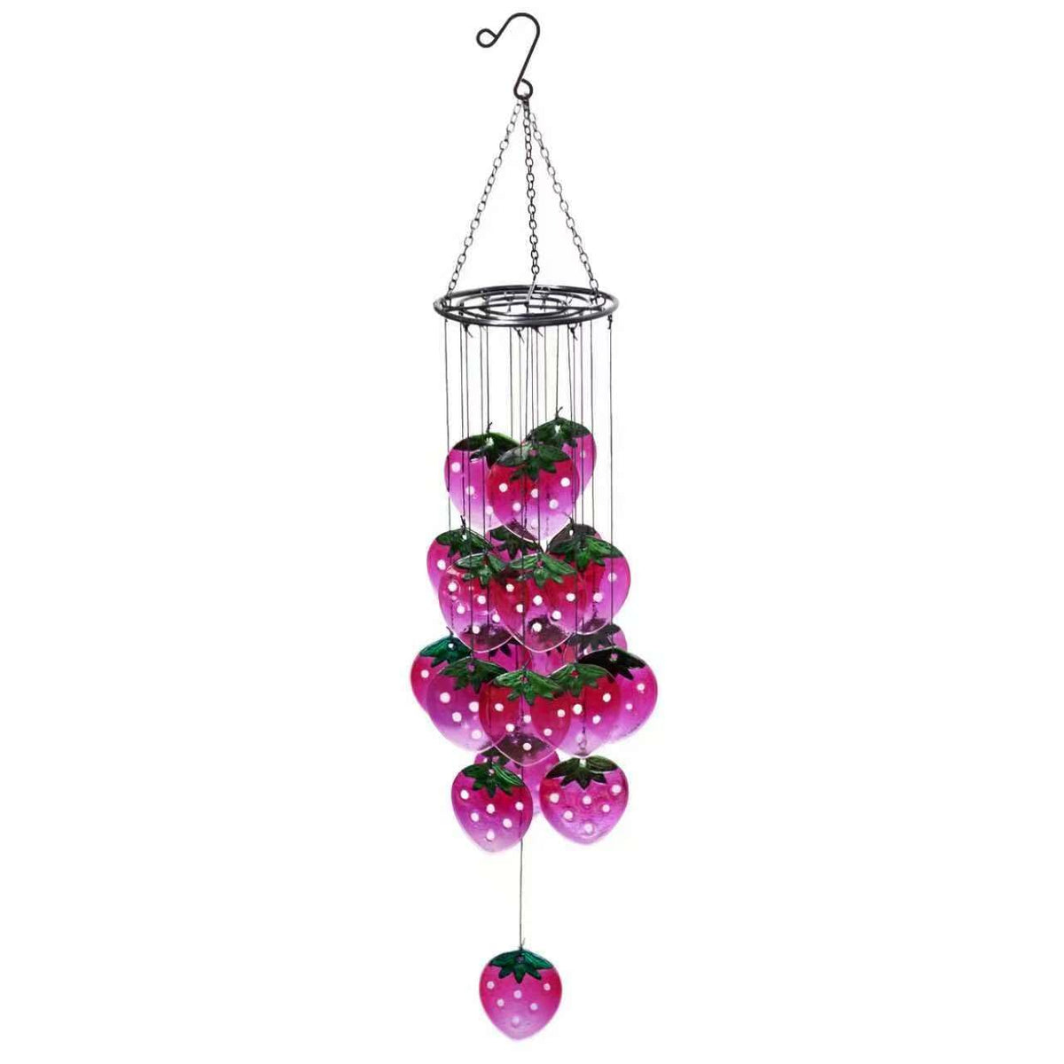 Glass Strawberry Wind Chimes (Pink(strawberry))