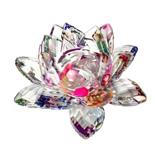 5 inch Sparkle Crystal Lotus Flower Feng Shui Home Decor with Gift Box (5 Inch)