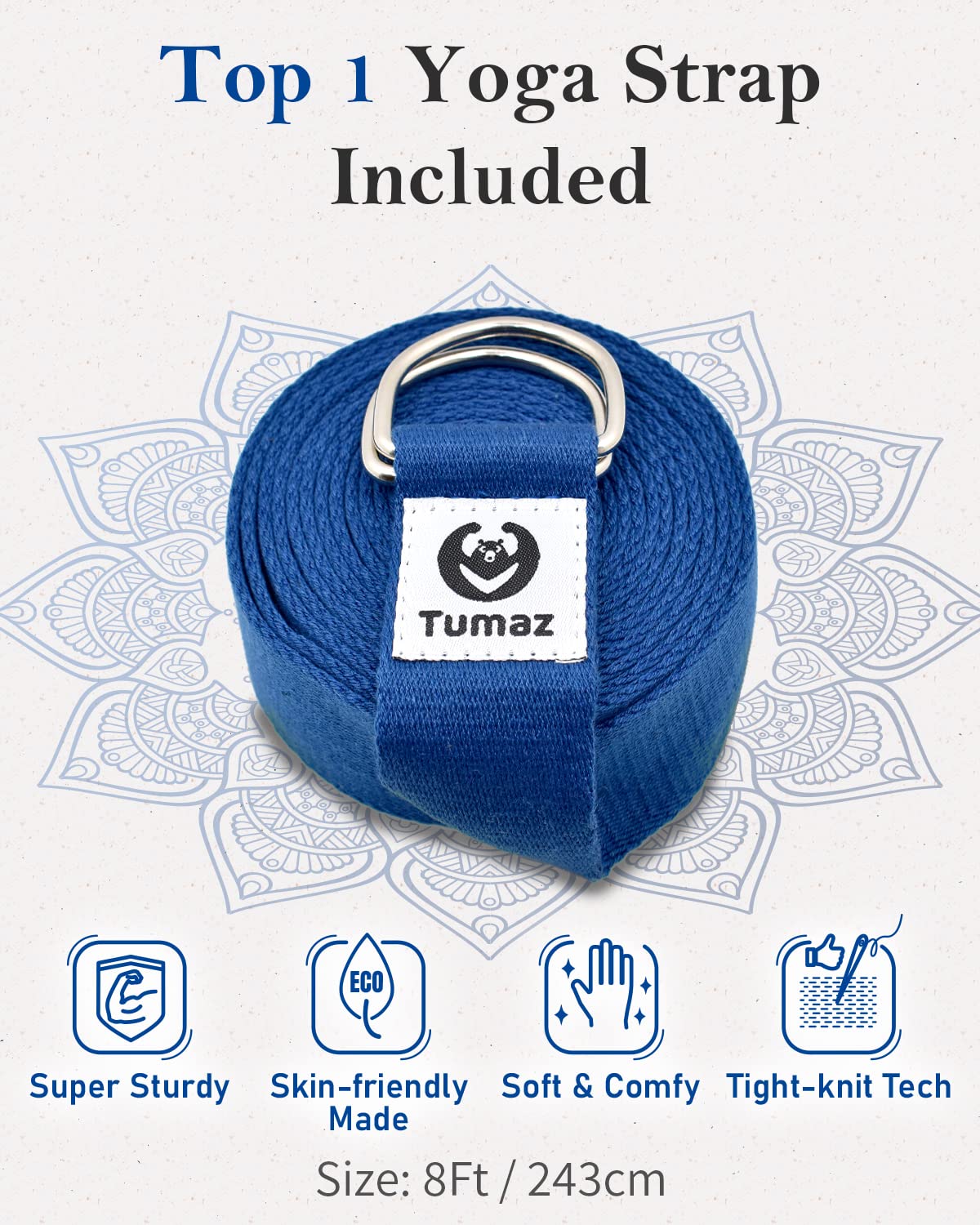 Yoga Bolster Set (Classic Blue / 27.6" x 9.8" x 5")