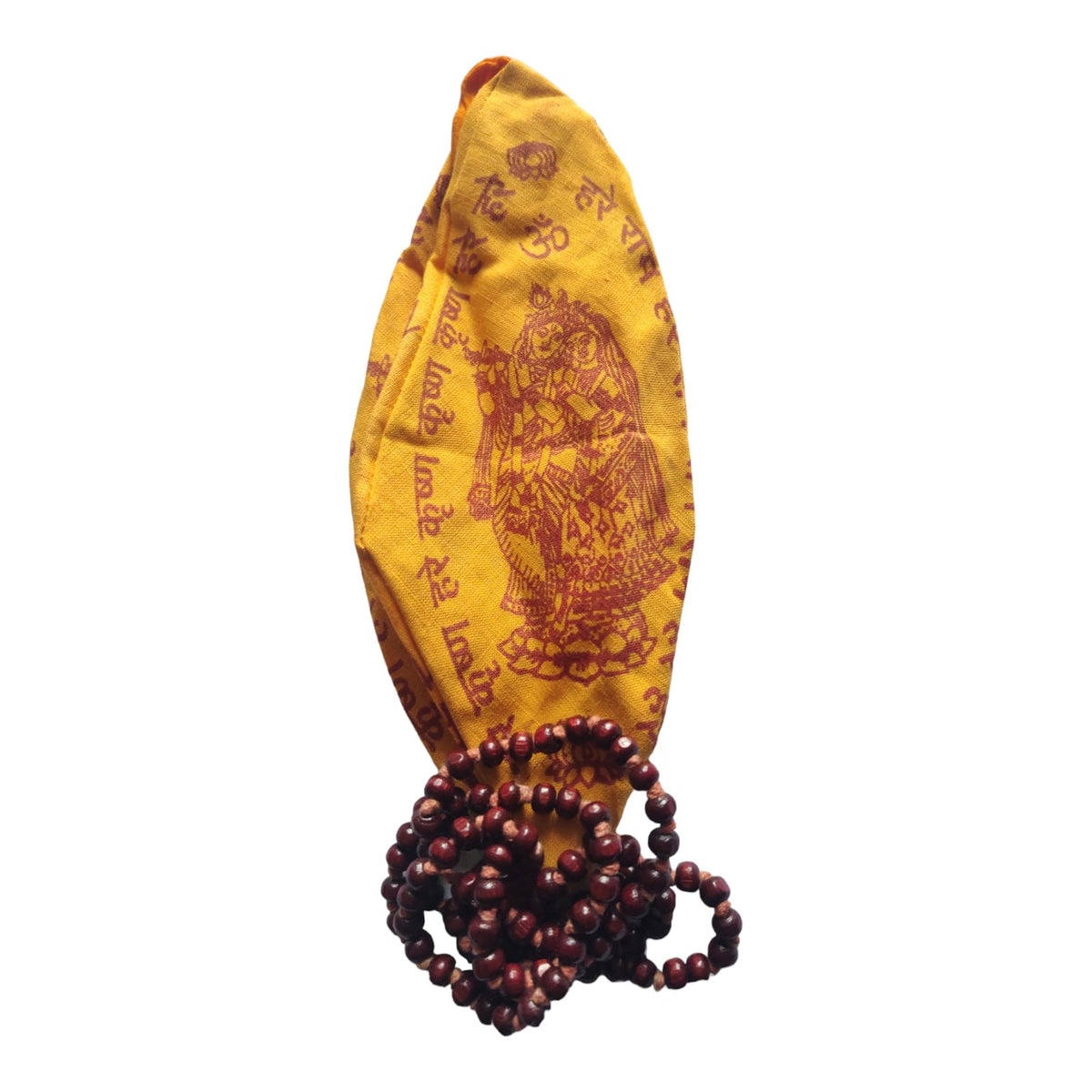 Tulsi Mala 108 Beads for Neck with Gaumukhi Jap Mala Bag for Pooja Worship (Red Tulsi Mala 8 MM)