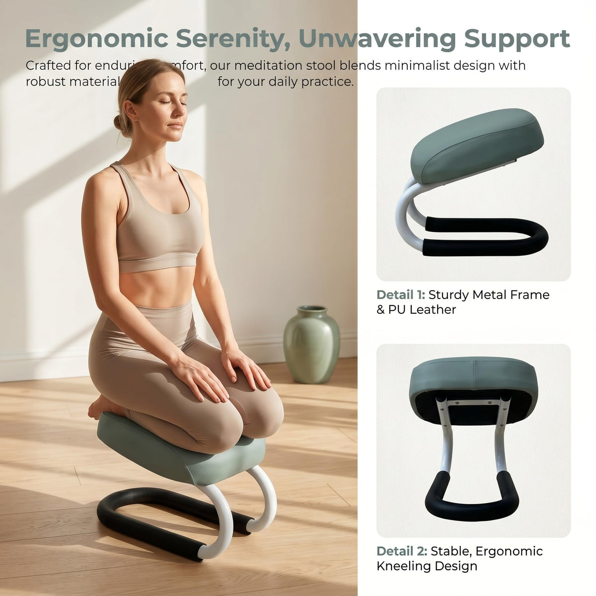 Meditation Stool for Adults (Style a Blue)