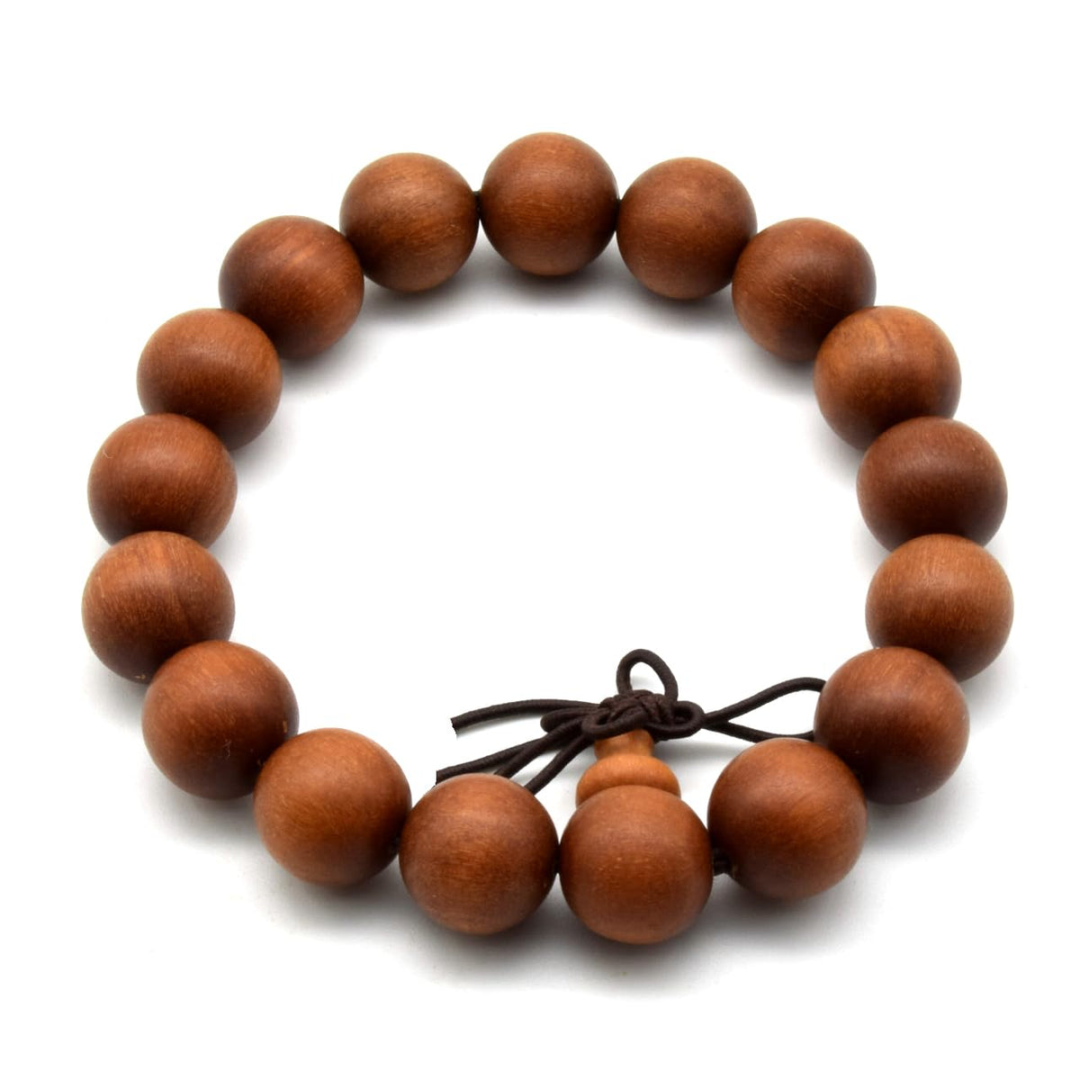 Unisex Teak Wood Prayer Beads Buddha Buddhist Bead Japa Mala Necklace Bracelet Bead (12mm x 17 beads)