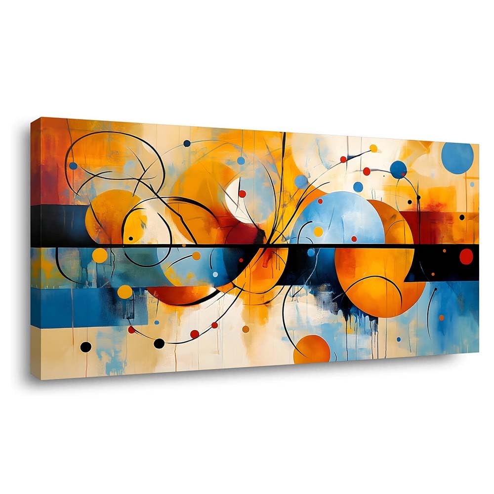Blue Abstract Wall Art for Living Room Canvas Painting Prints Art Deco (Abstract / Black Abstract 101 / 58"L x 28"W)
