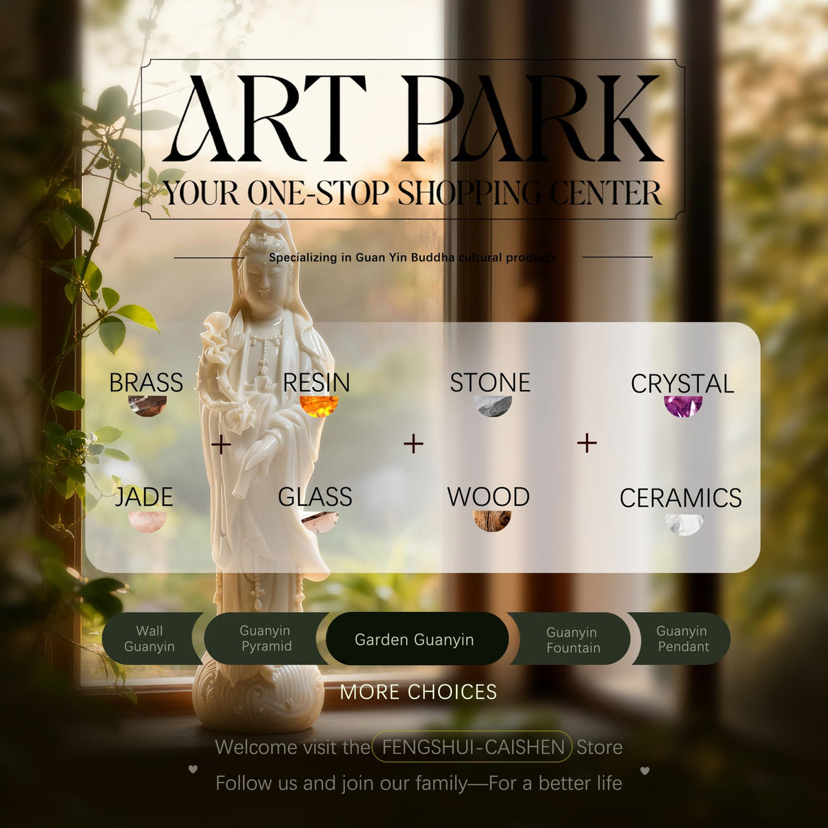 Porcelain Guan Yin Statue (White / Medium)
