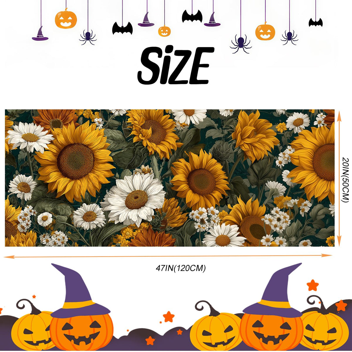 Sunflower Daisy Laundry Room Rug 20x47 Inch (#93)