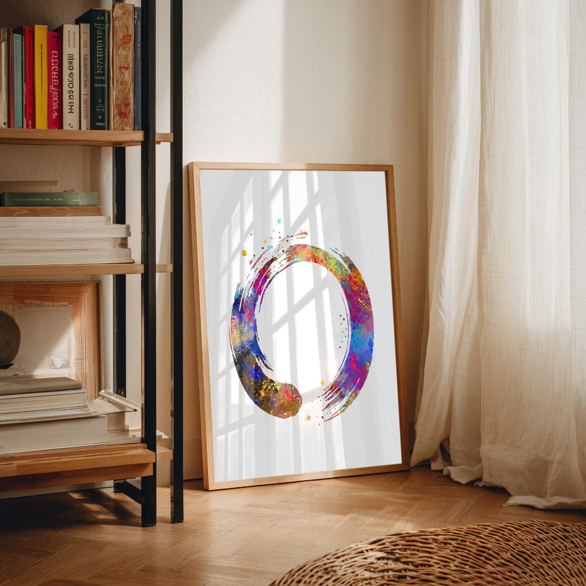 24X30 Unframed Zen Circle Enso Symbol Buddhism Meditation Yoga Watercolor Art Print Poster Giclee Decor Home N428 (30"L x 24"W)
