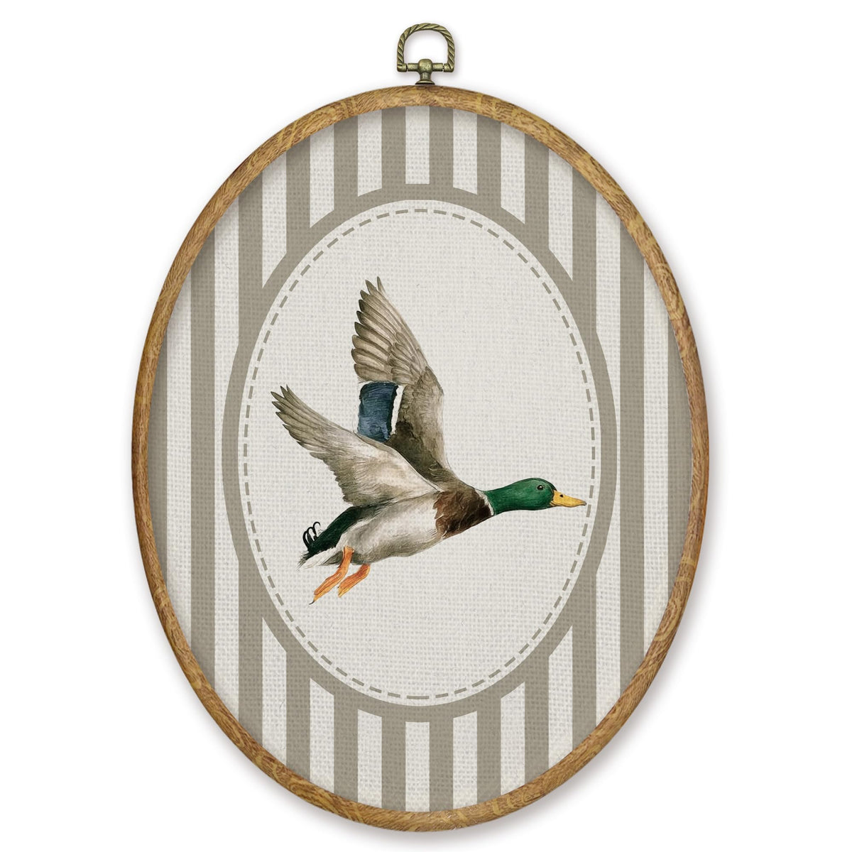 Vintage Mallard Duck Nursery Oval Wall Art Decor Products (Colour30)