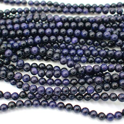 108 Pcs Blue Goldstone Beads for Jewelry Making 8 MM Goldstone Gemstones Loose Stone Beads (Blue Goldstone / 8MM, 108pcs)
