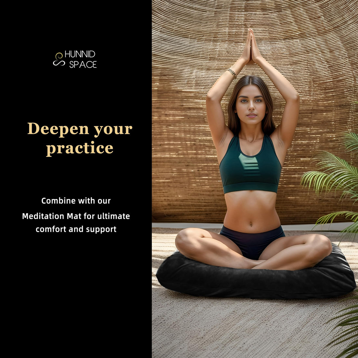 Meditation Cushion Set Zafu & Zabuton (Classic Black)