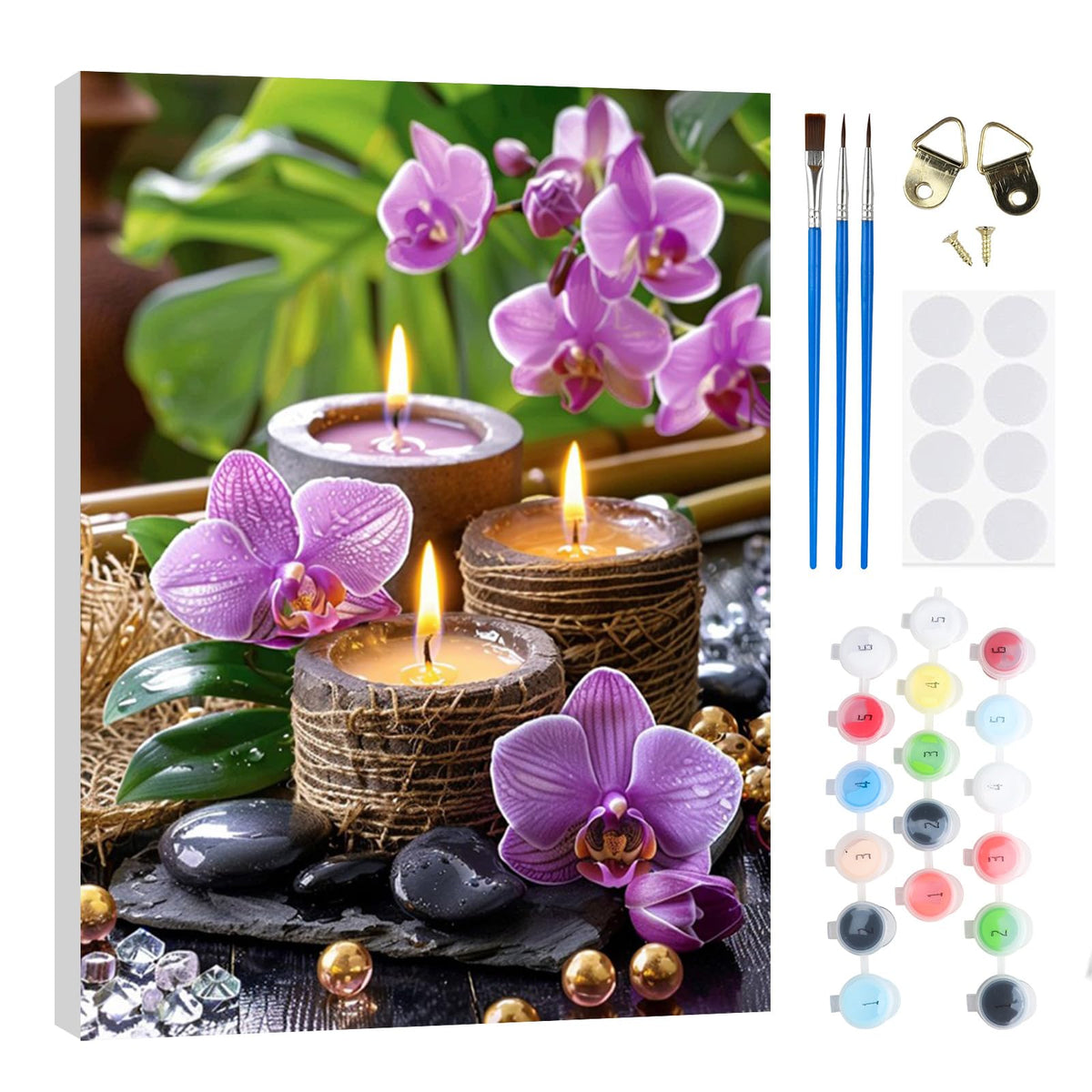 Candle Framed Paint by Numbers Kit for Adults