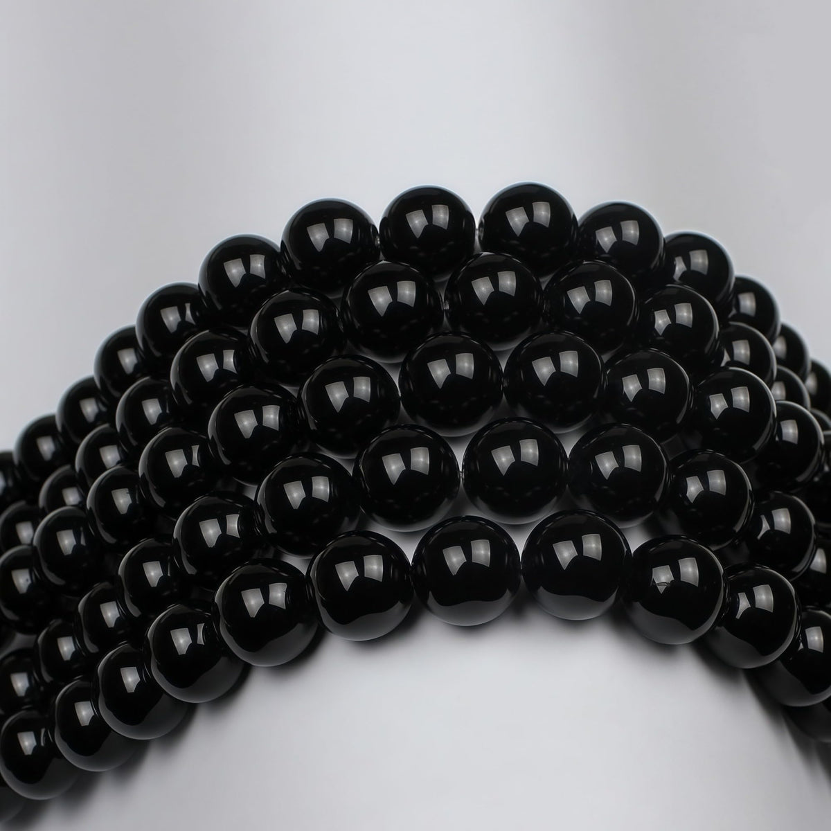 Natural Stone Bead Black Onyx Gemstone Loose Beads for Jewelry Making Bracelet Necklace 14mm (Black Agate / 14mm)
