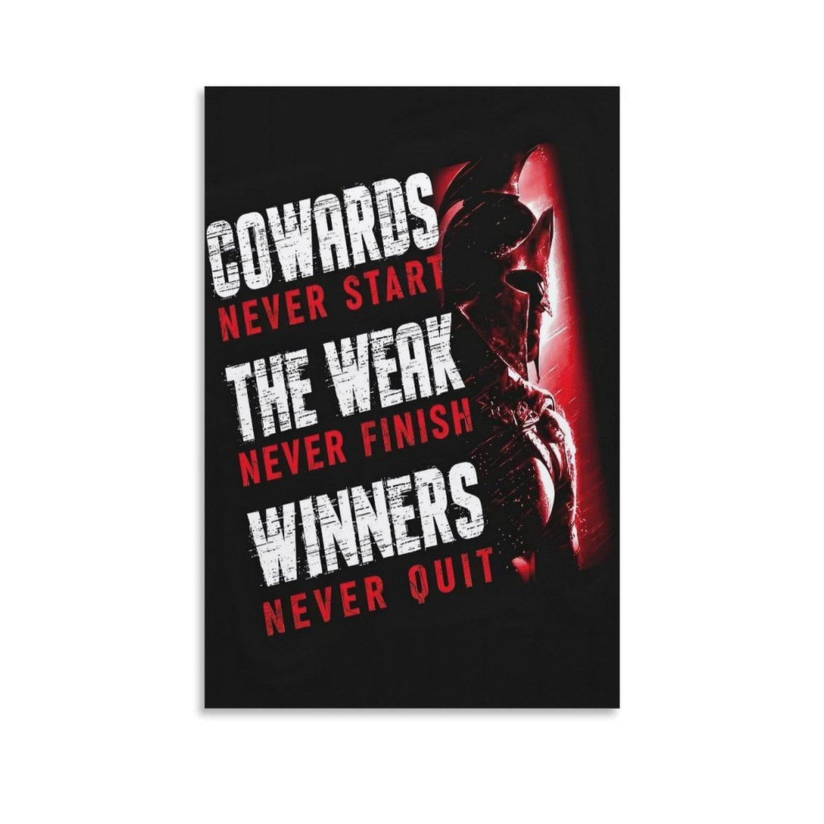 Spartan Winners Never Quit Canvas Printing Wall Art Prints Wall Decor Posters Red Black Motivational Warrior Helmet Gym Fitness Bedroom Living Room Office Decor 20x30inch (style-7 / 20x30inch(50x75cm) Unframe)