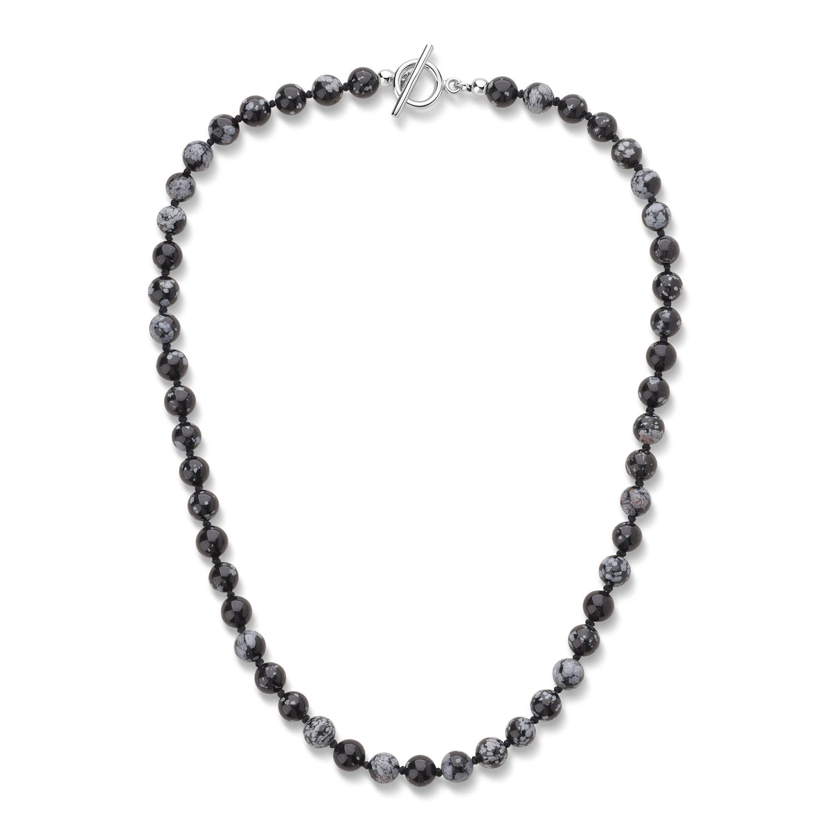 Snowflake Obsidian Necklace (Snowflake Obsidian / 24")