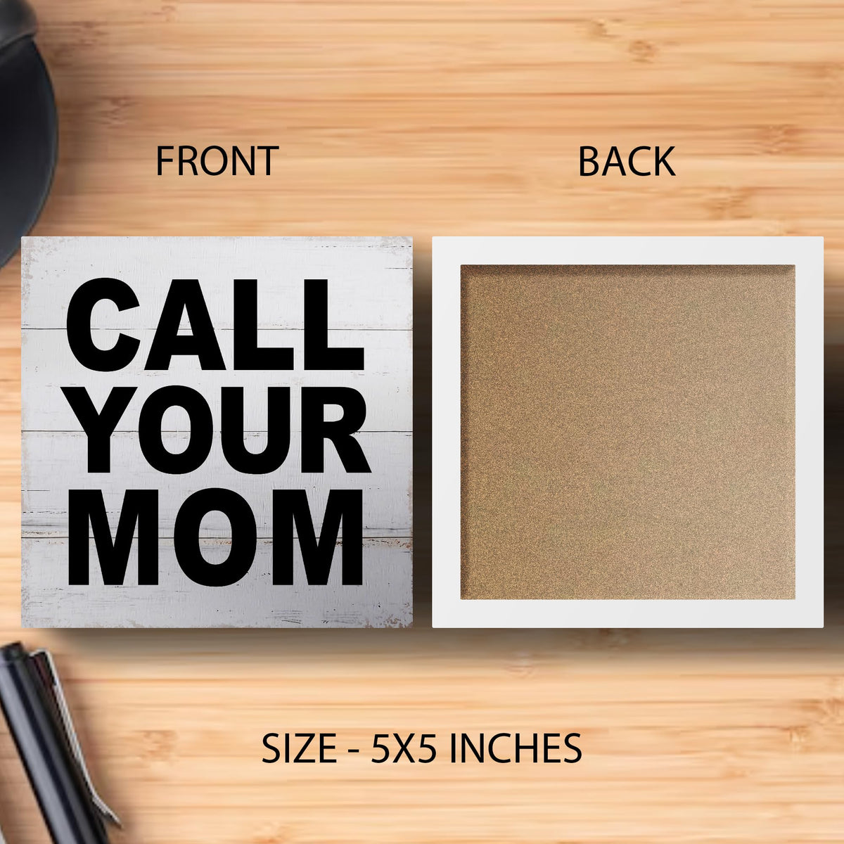 Call Your Mom Wood Box Sign (Ivory)