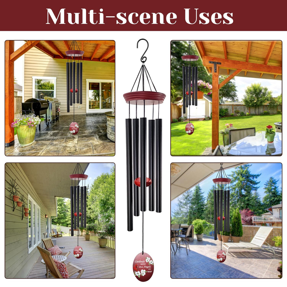 Windchime Cardinal Memorial Wind Chimes (Mom)