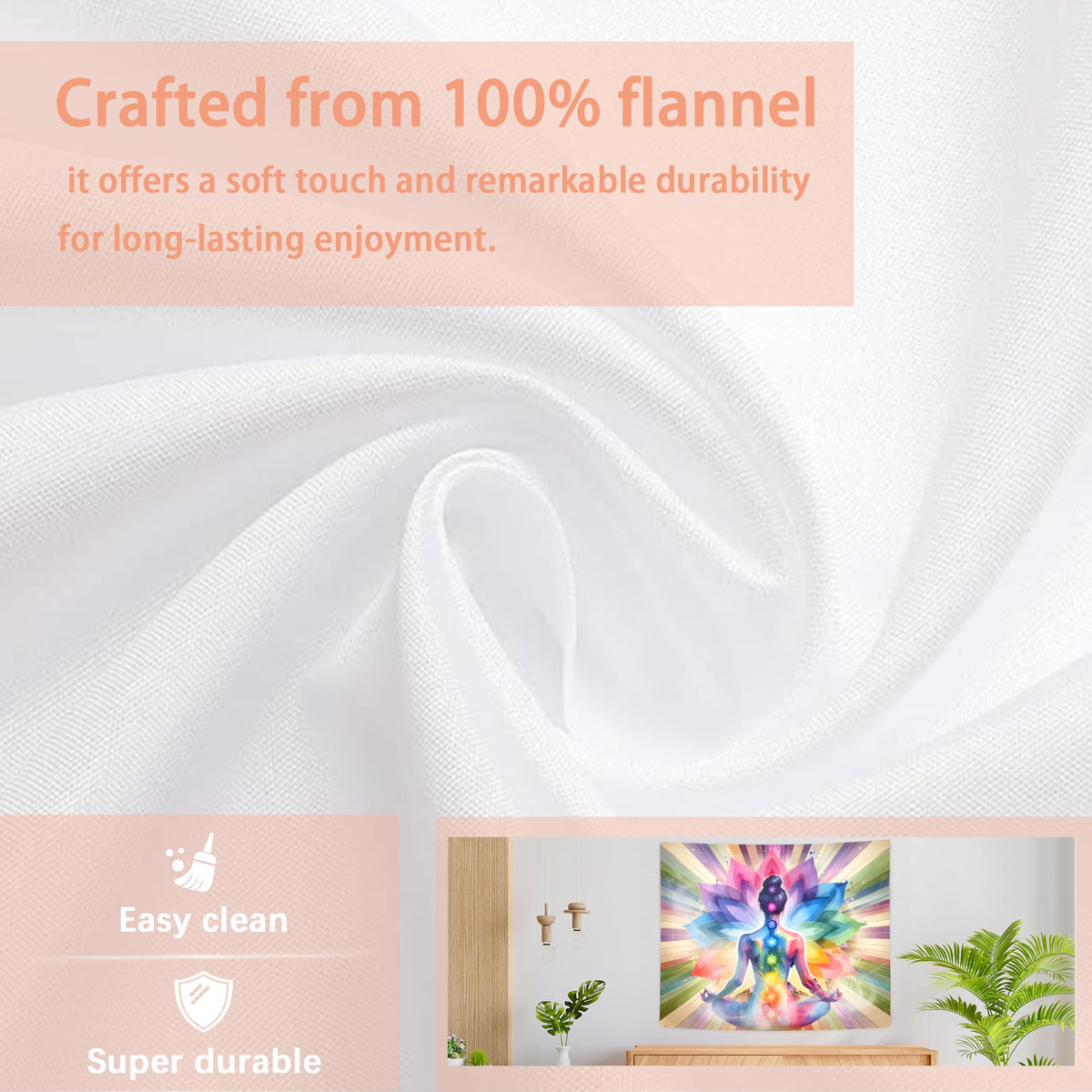Seven Chakra Yoga Meditation Tapestry Wall Hanging (colorful)