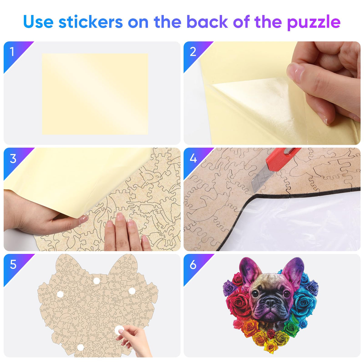 Wooden Puzzles for Adults (Love Bulldog / 500 pieces)