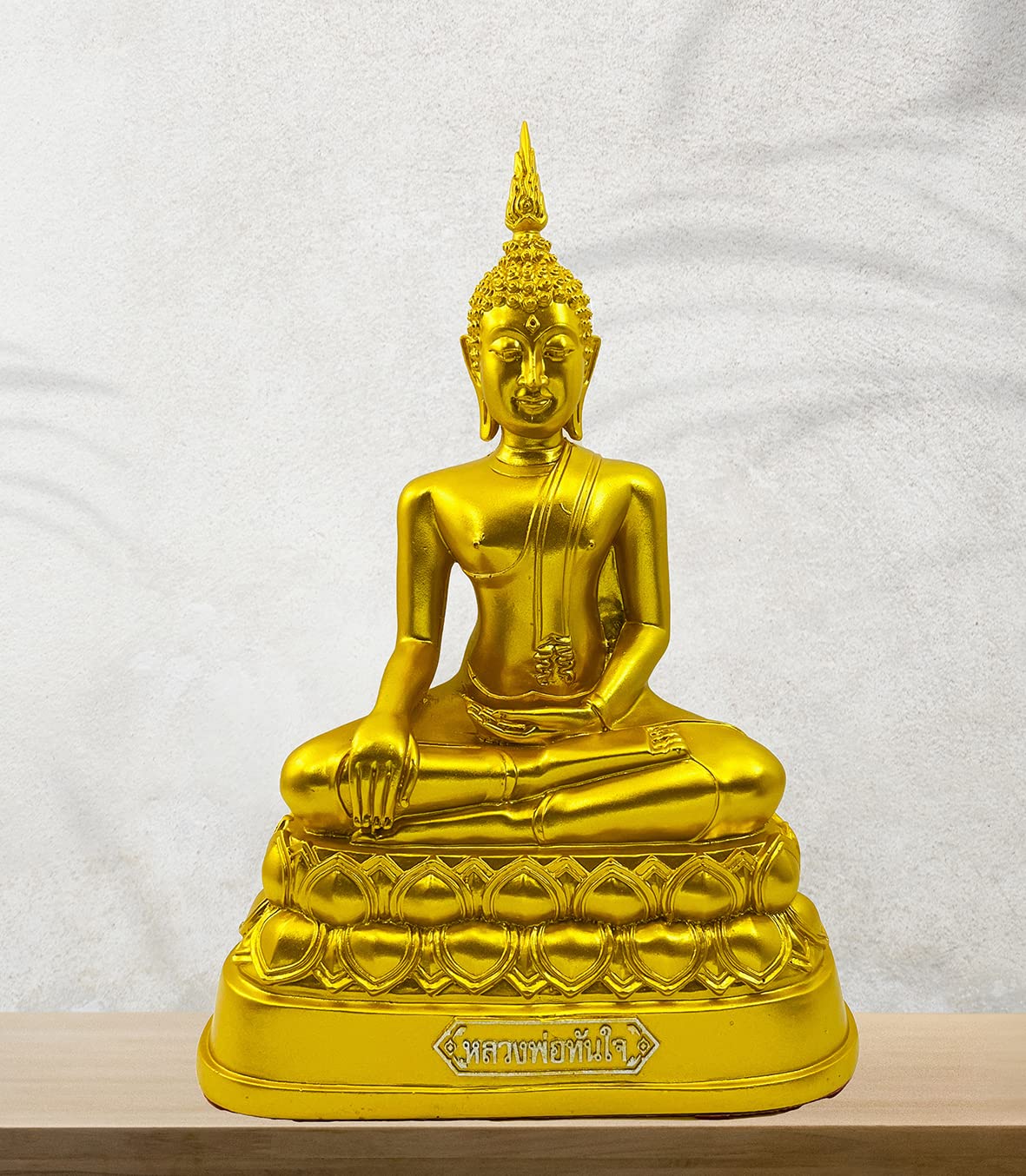 Buddha overcoming Temptations 9" H. Gold Thai Buddha Statue for Home Decor Living Room Decor Small Gift Office Gift Sculpture Figurines Zen Altar (Gold)