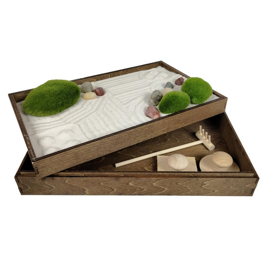 Wooden Stackable Zen Garden (White / Stackable)