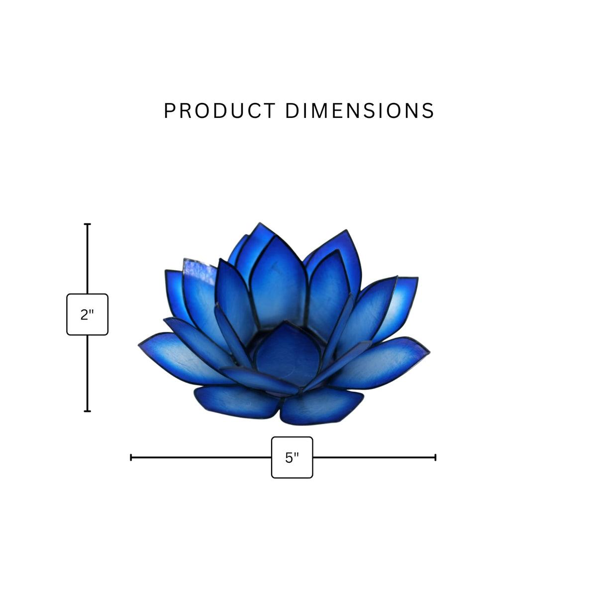 Capiz Shell Lotus Flower Decor Tealight Candle Holder for Serene Ambiance (Blue Lagoon / Regular)