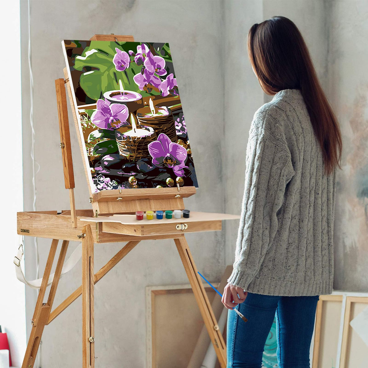 Candle Framed Paint by Numbers Kit for Adults