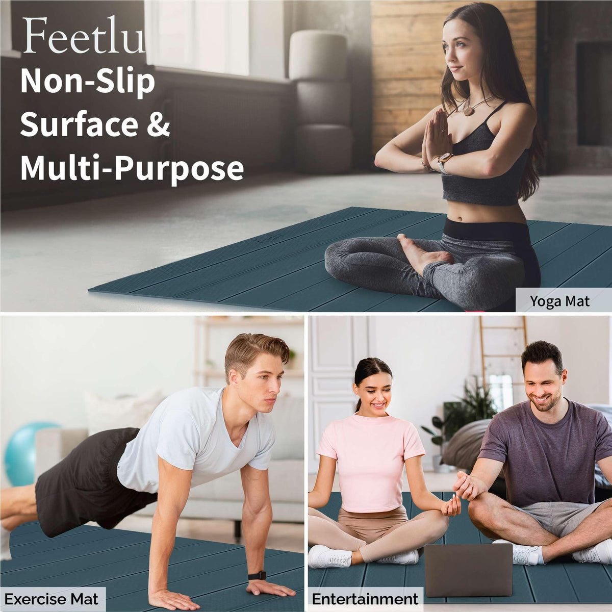 Original Foldable Yoga Mat XL (Sea Pine / 48" x 72" x 1/3")