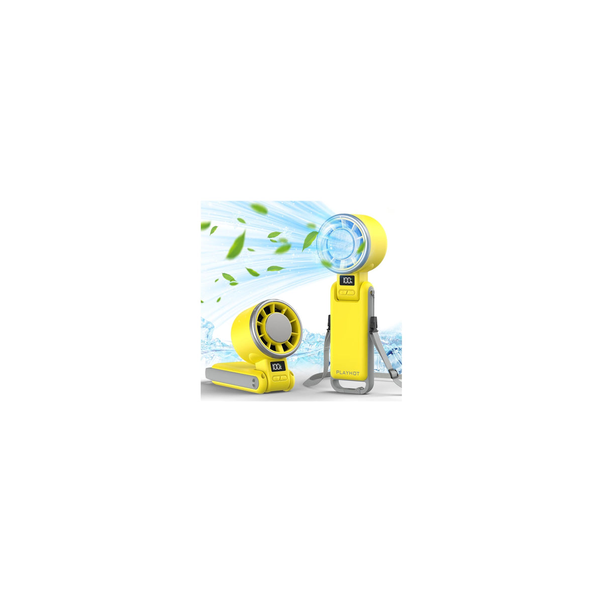 Portable Handheld Cooling Fan (Yellow)