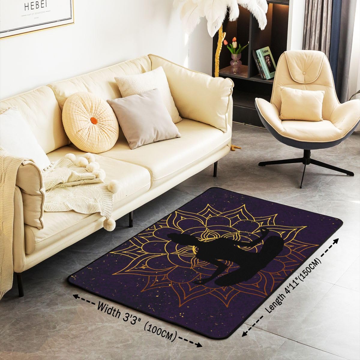 Zen Yoga Area Rug 3'x5' for Living Room (Multi 05 / 4' x 5')