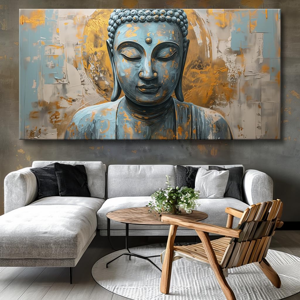 Wall Art Buddha Zen Art Modern Artwork Canvas Painting for Living Room Bedroom Dining Room Home Office Decor Large Framed Ready to Hang 71"x36" (70.9"L x 35.4"W / Buddha 01)