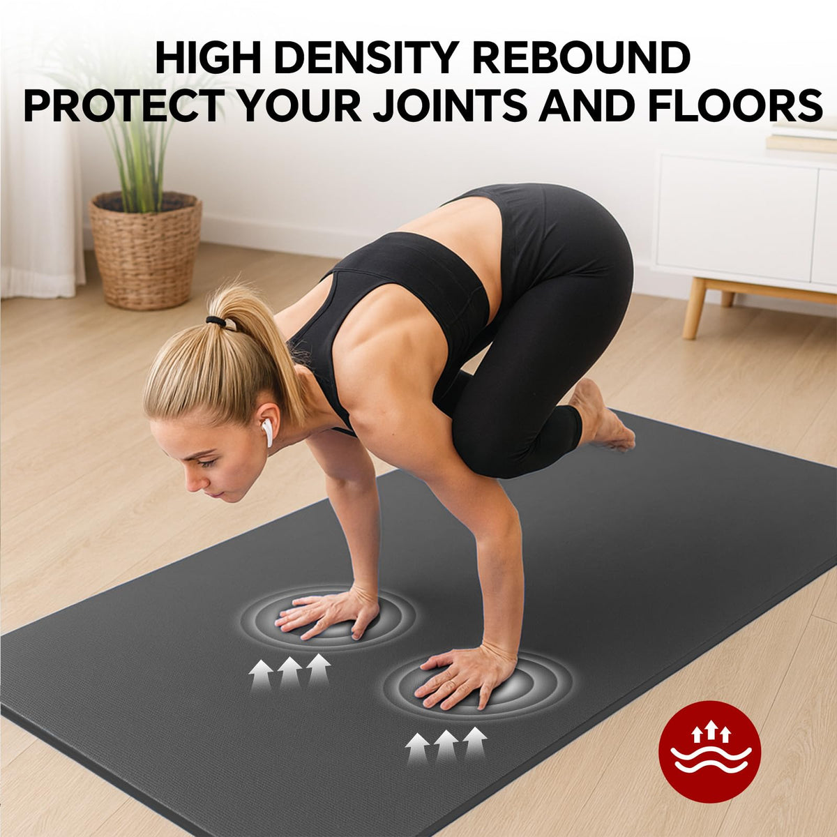 Extra Large Yoga Mat 6'x4' (Black / 72" x 48" x 0.4")