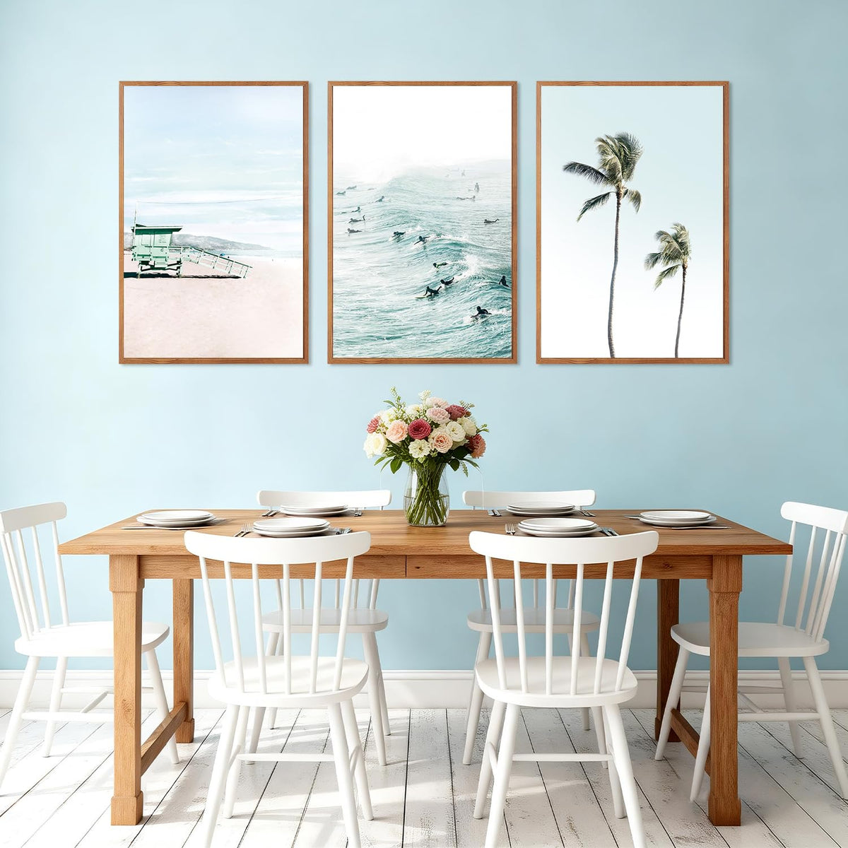 Coastal Palm Tree Framed Wall Art (Ocean / 24"L x 36"W)