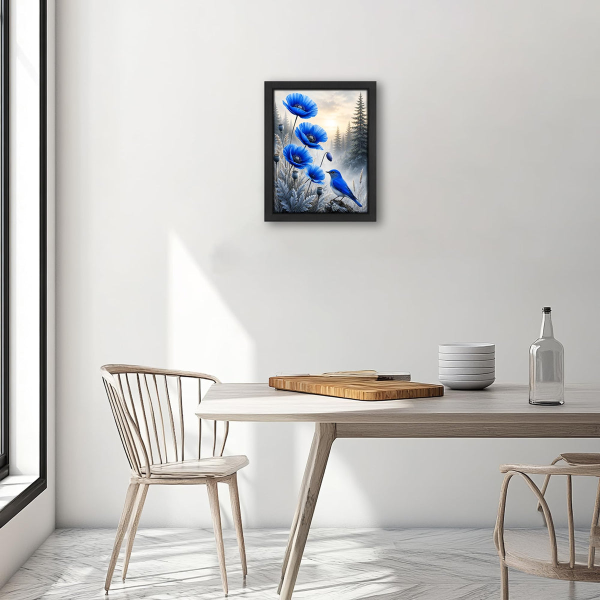 Poppy Bluebird Decor Wall Art (Wall Art Framed 65 / 10"L x 8"W)