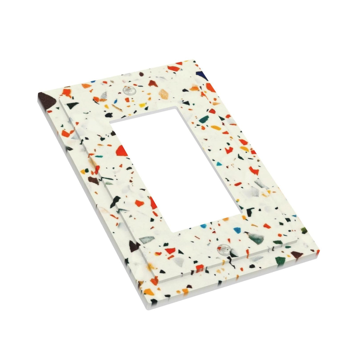 Beige.Cream Yellow Terrazzo Marble 1 Gang Outlet Decorator Light Switch Wall Plate Cover Faceplate Decorative Switchplate Rocker (Beige.Cream Yellow Terrazzo Marble / 1-Gang Rocker Mid)
