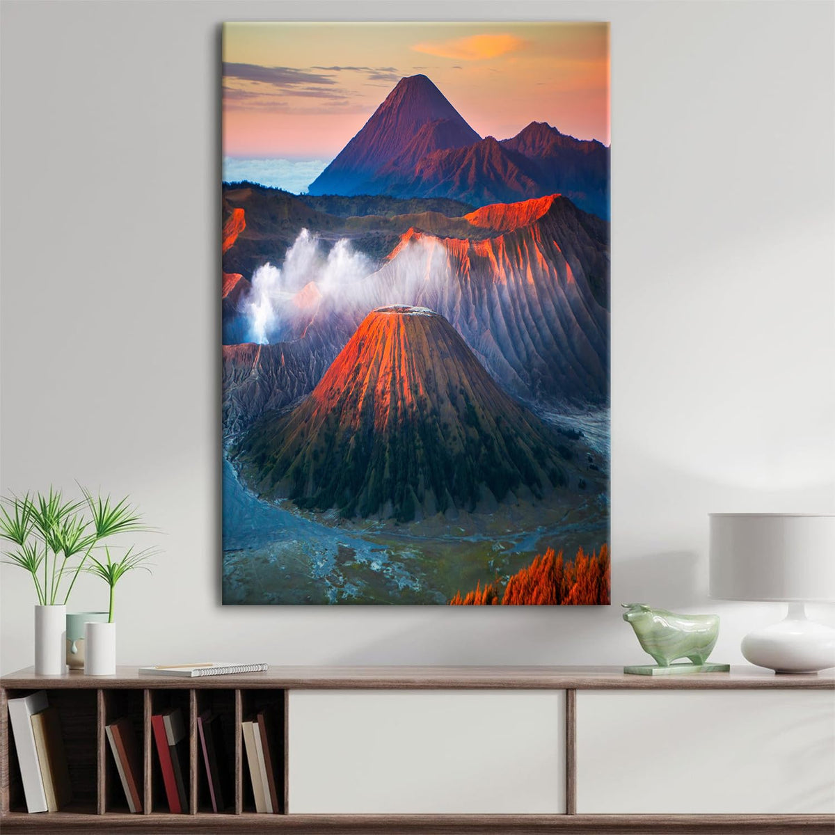 Hawaii Volcanoes National Park Wall Art Nature Landscape Canvas Wall Art Decor Sunset Mountain Painting Poster Travel Scenery Pictures Adventure Canvas Artwork for Dining Room Decorations 24x36" (36"L x 24"W / Volcano)