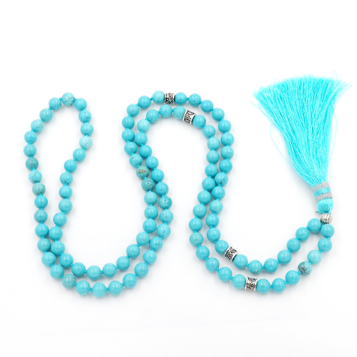 mala beads necklace for women man (green turquoise)