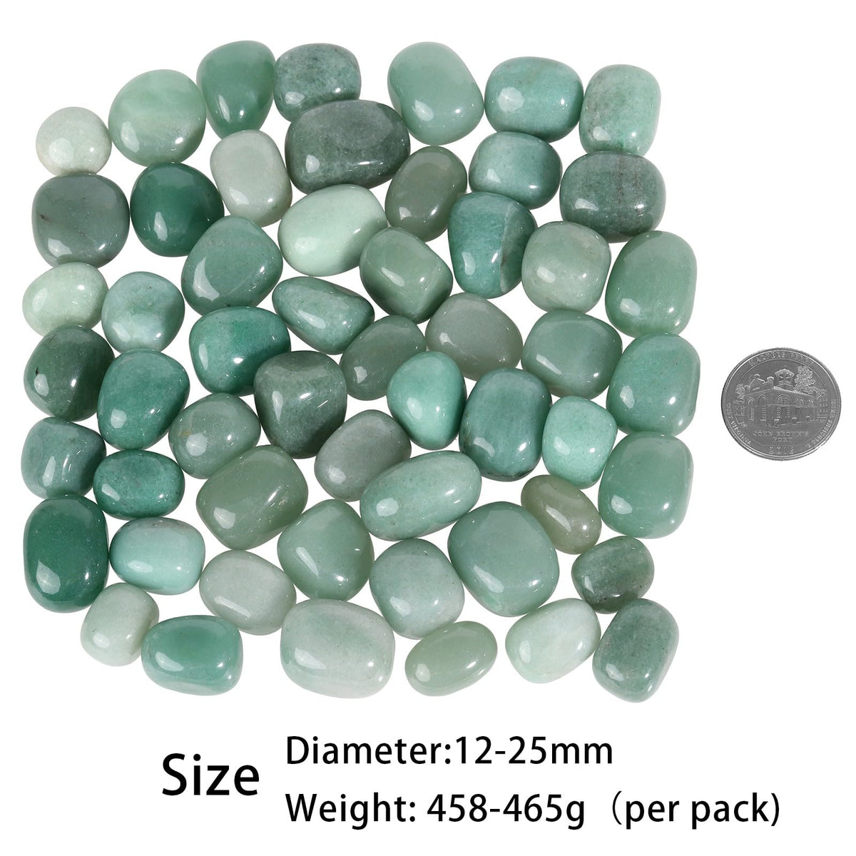 1lb Natural Polished Crystals for Home Decor (Green)