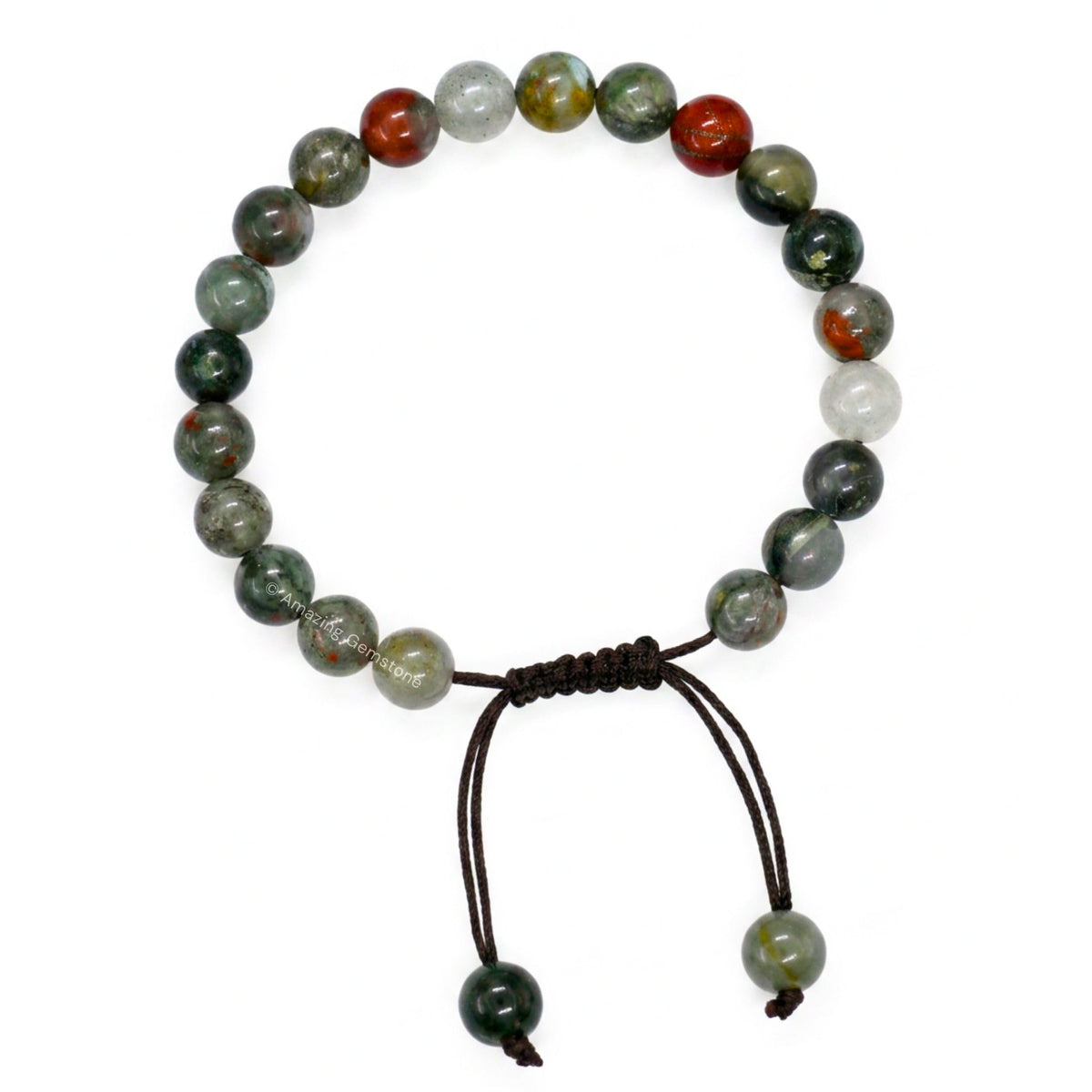 African Bloodstone Bracelet for Women Men's Gifts (African Bloodstone)