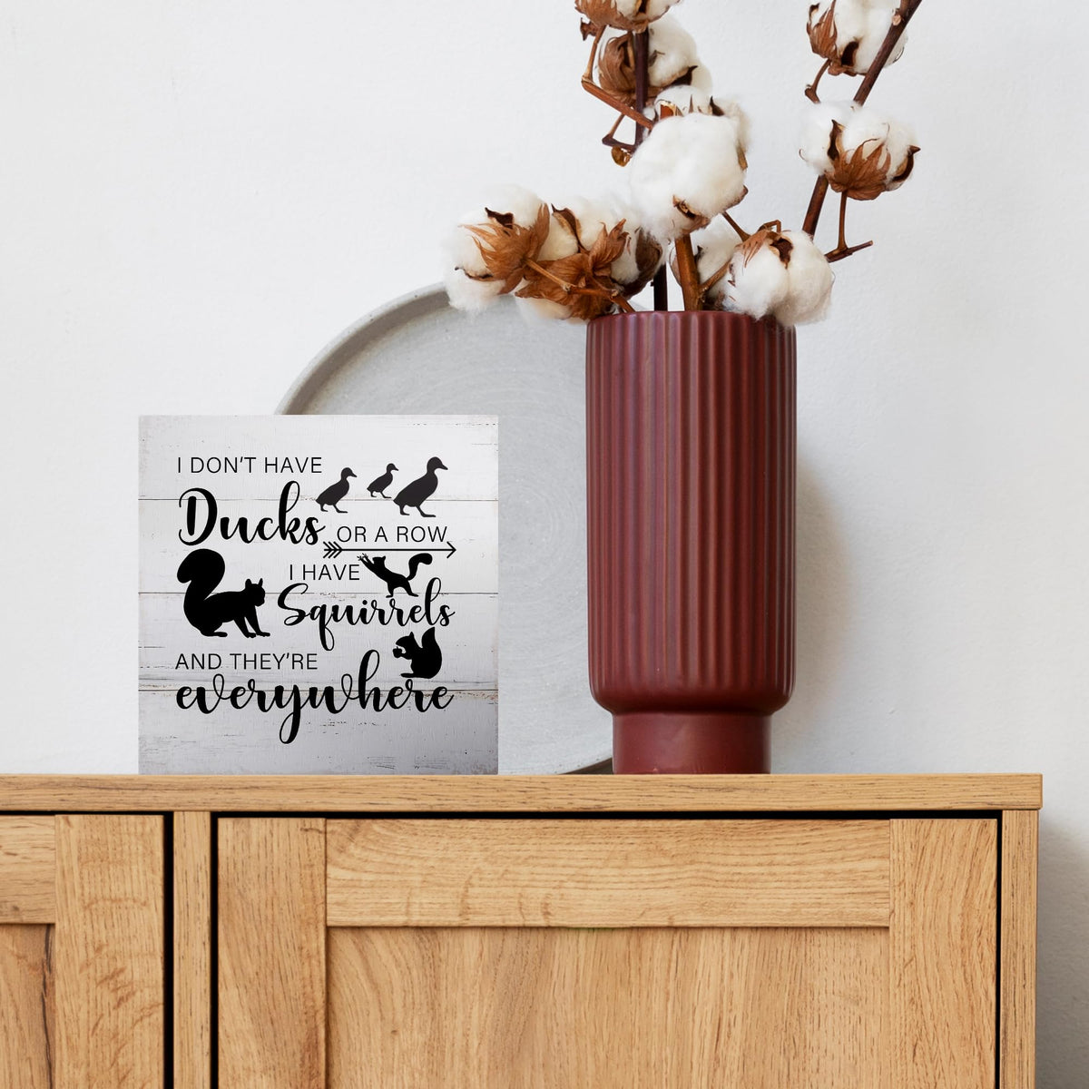 Humorous Office Quote Decor for Home Living Room Table (Beige)