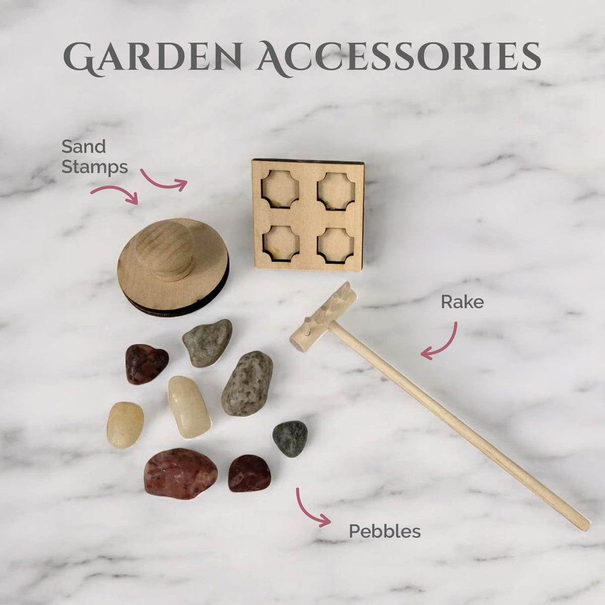 Wooden Zen Garden with Accessories Box (Moonless Night / Storage Box)
