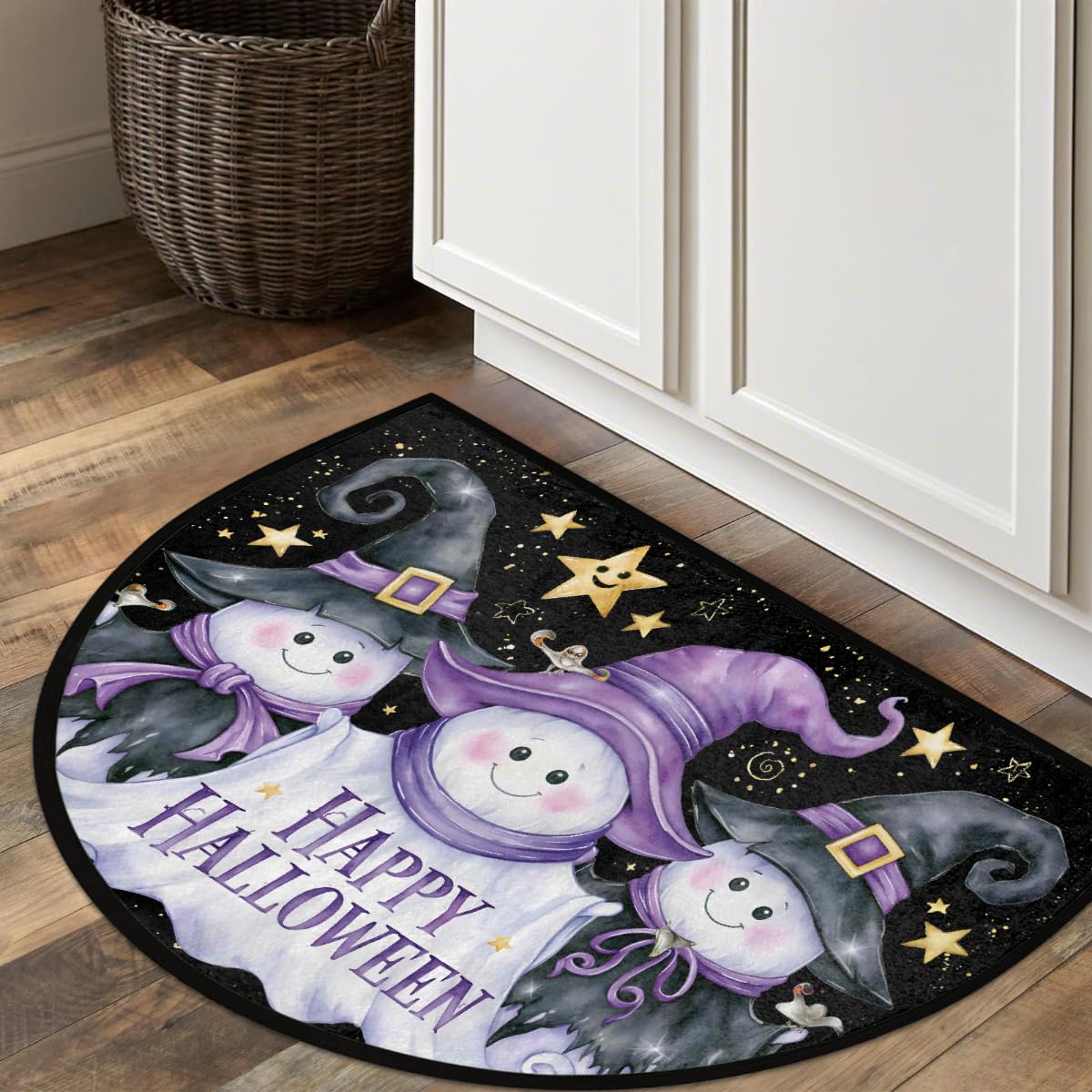 Halloween Half Round Door Mat Outdoor Welcome Entrance Doormat A8 (B-18 Halloween)