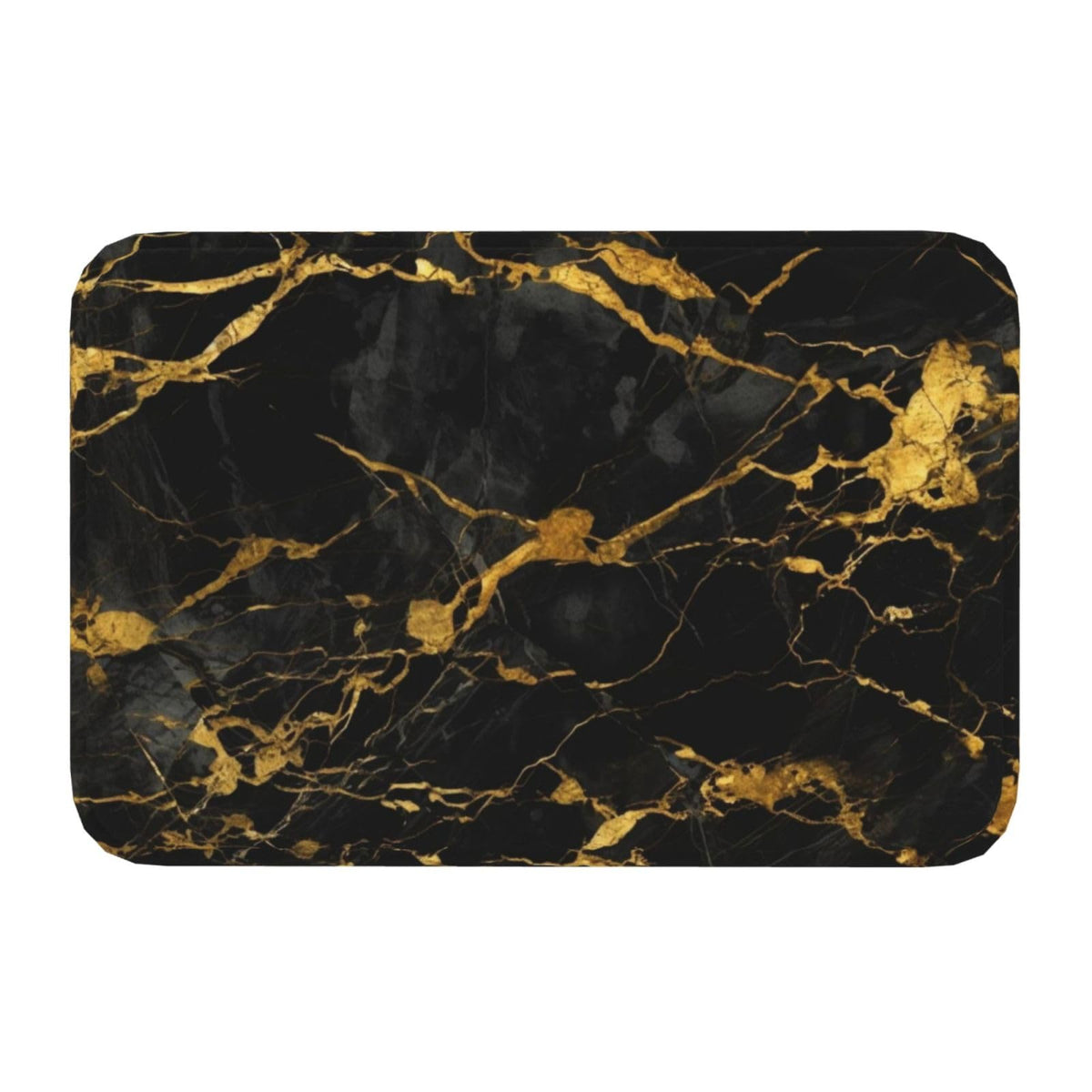 Black Gold Marble Surface Bath Mat Non (1'4" x 1'11" (Rectangular) / Black Gold Marble Texture)