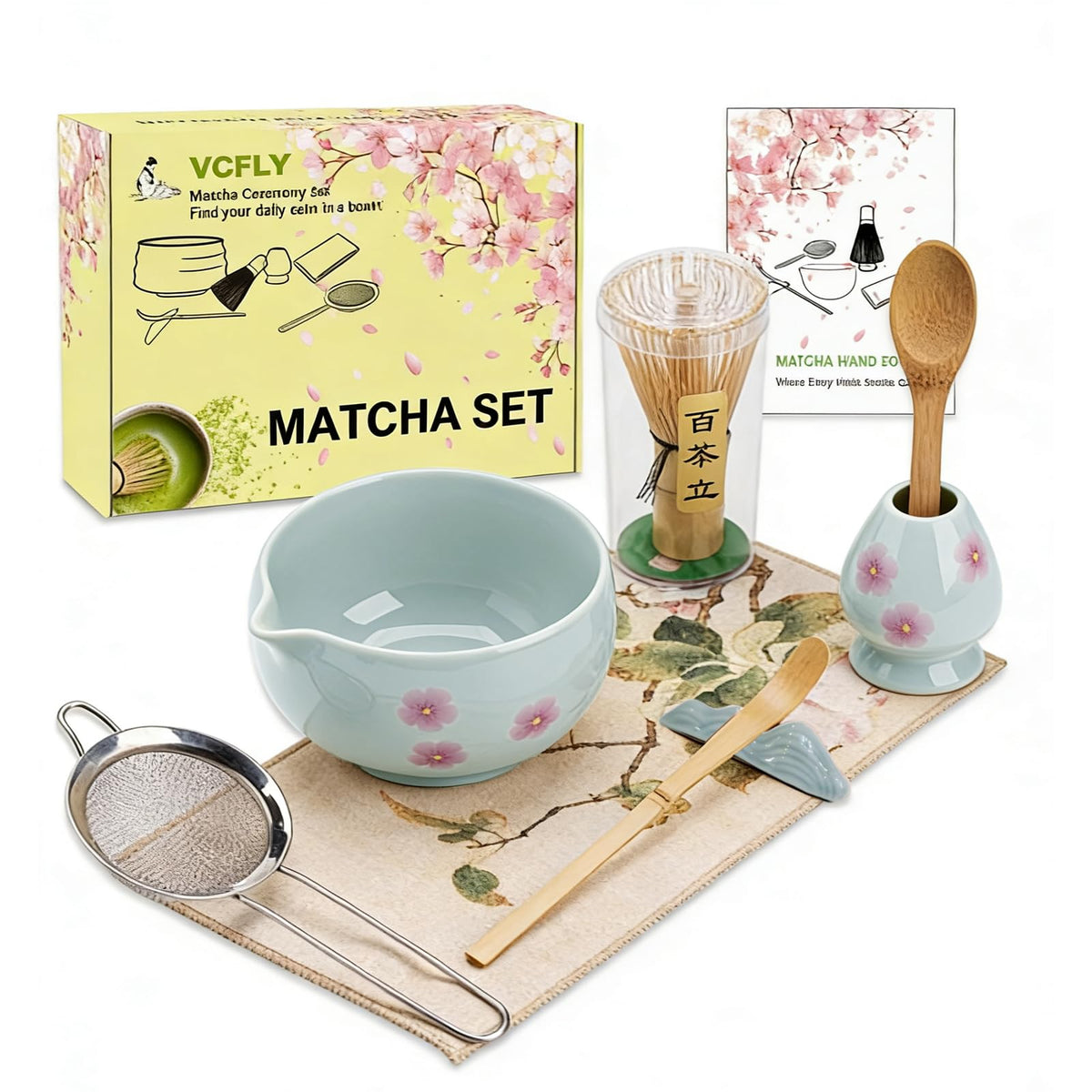 Matcha Whisk Set (Light Blue)