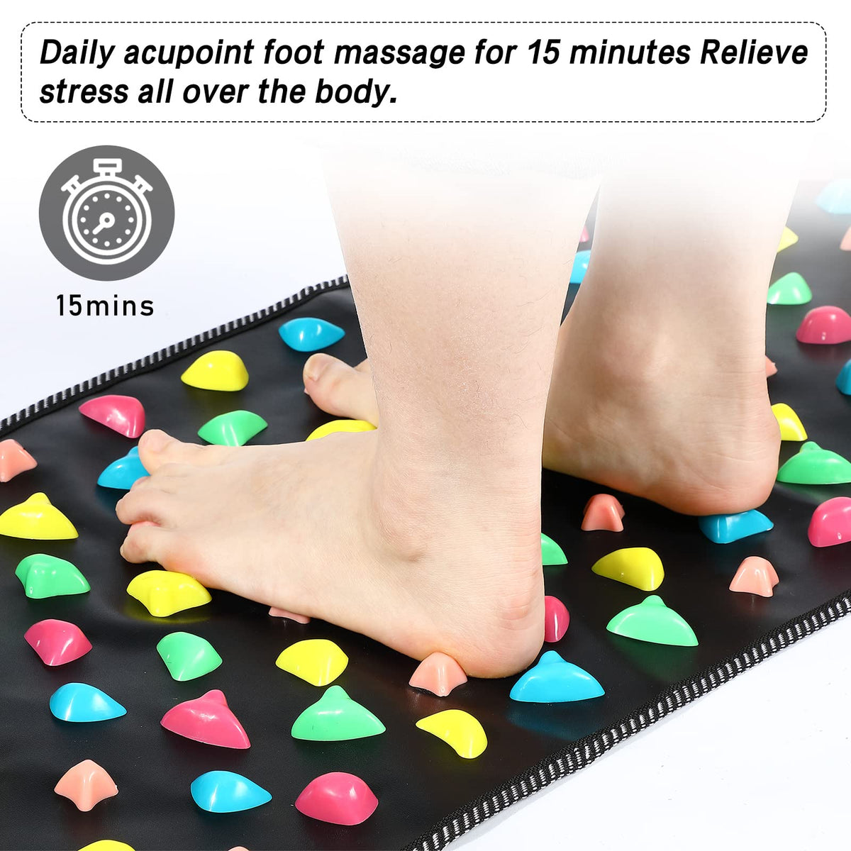 Foot Acupressure Mat Walk Stone Road (68.9 x 13.78 Inch)