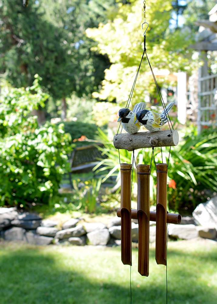 Gifts Bamboo Wind Chime (Hand Painted Golden Tan Distressed)