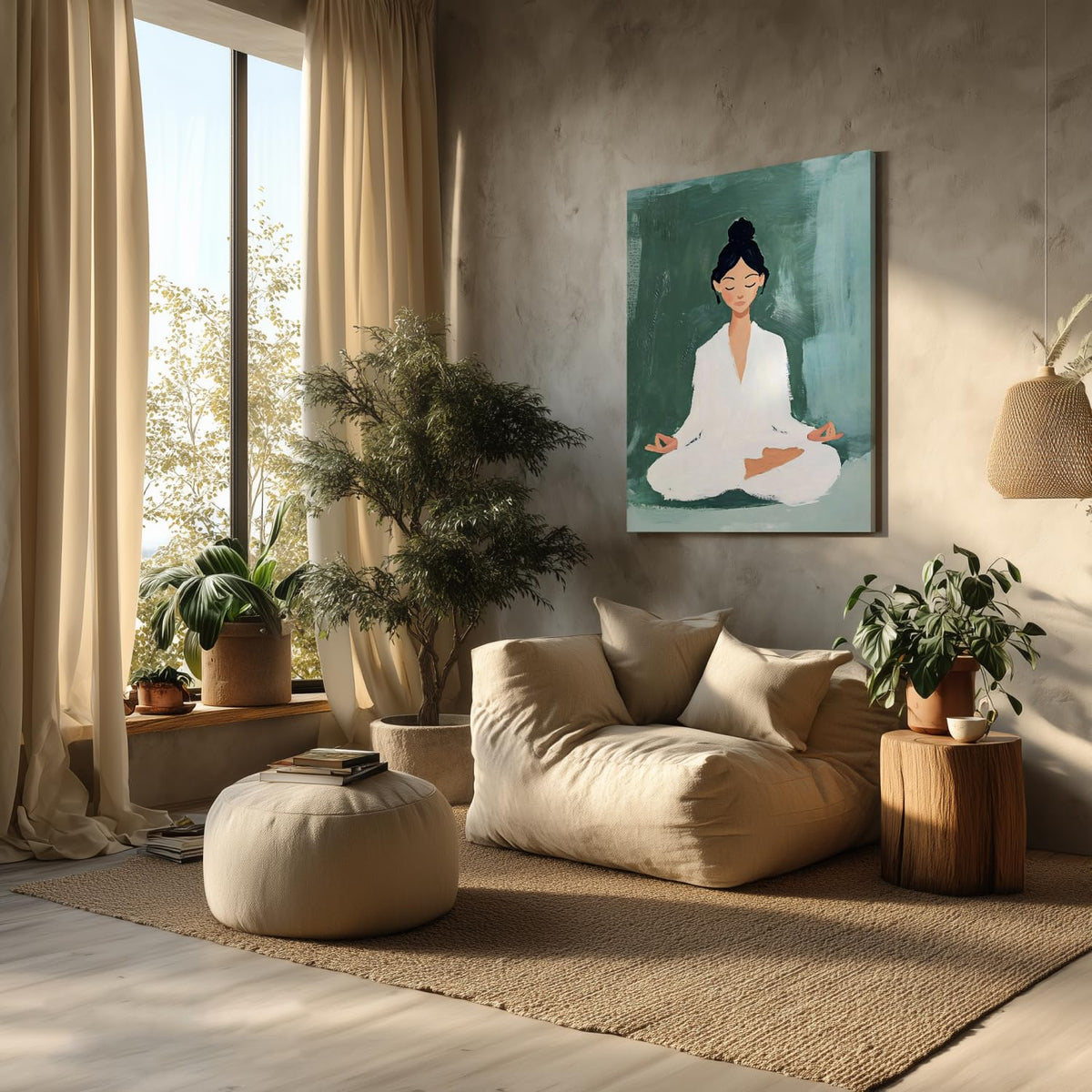 Wrapped Canvas Green Meditation Yoga Zen Wall Art 16x24 in (Green / 24"L x 16"W)