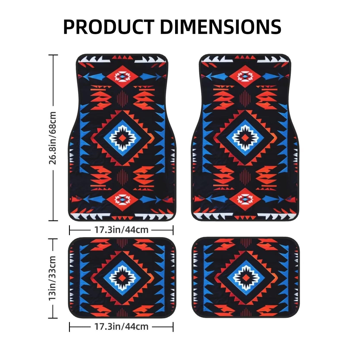 Western Car Floor Mats Set of 4 Non (Western)